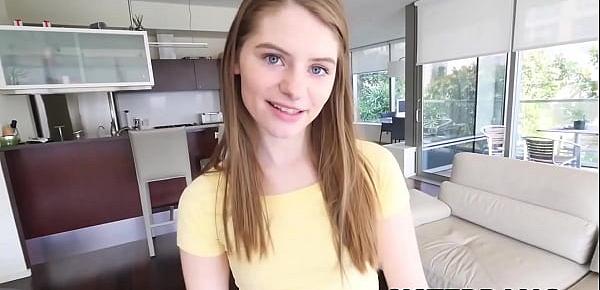  Barely legal stepsis tries out dick and cum in POV